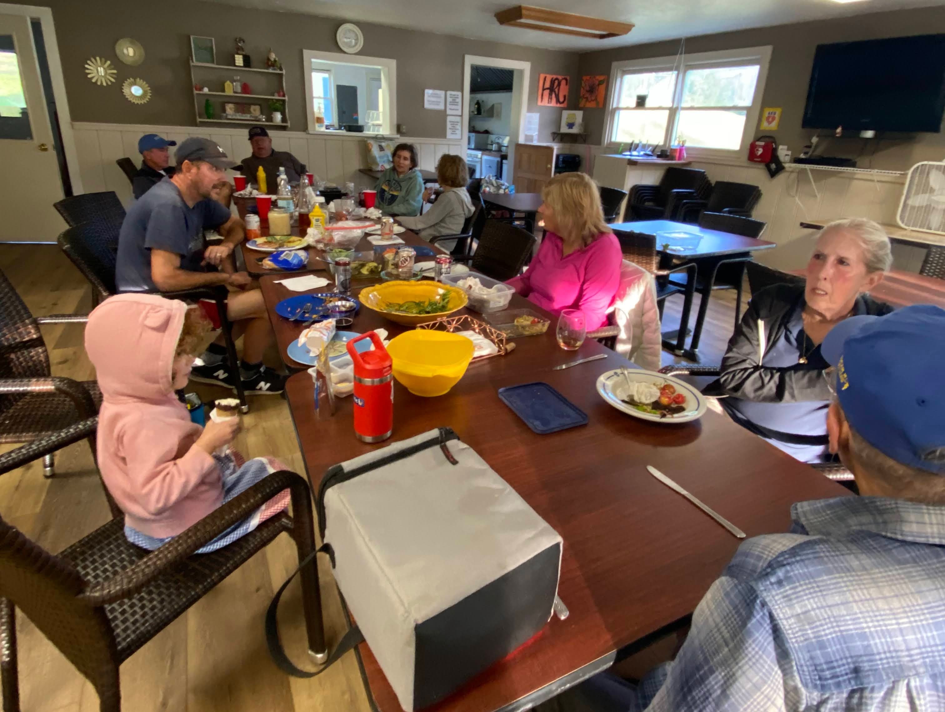 Members gathering in the clubhouse